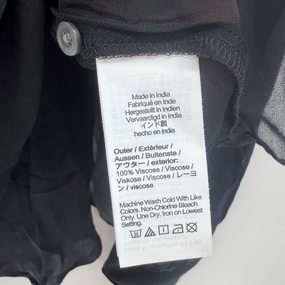 J. Crew Women's Ruffleneck top in chiffon - Black - Small - New with tags - Picture 8 of 12